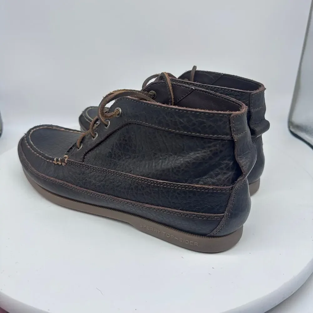 Sperry Authentic Original Dark Brown Leather Chukka Boots Mens Size 12